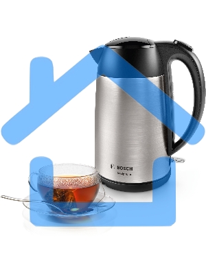 Чайник электрический Bosch TWK3P420 1.7л. 2400Вт черный (корпус: нержавеющая сталь)