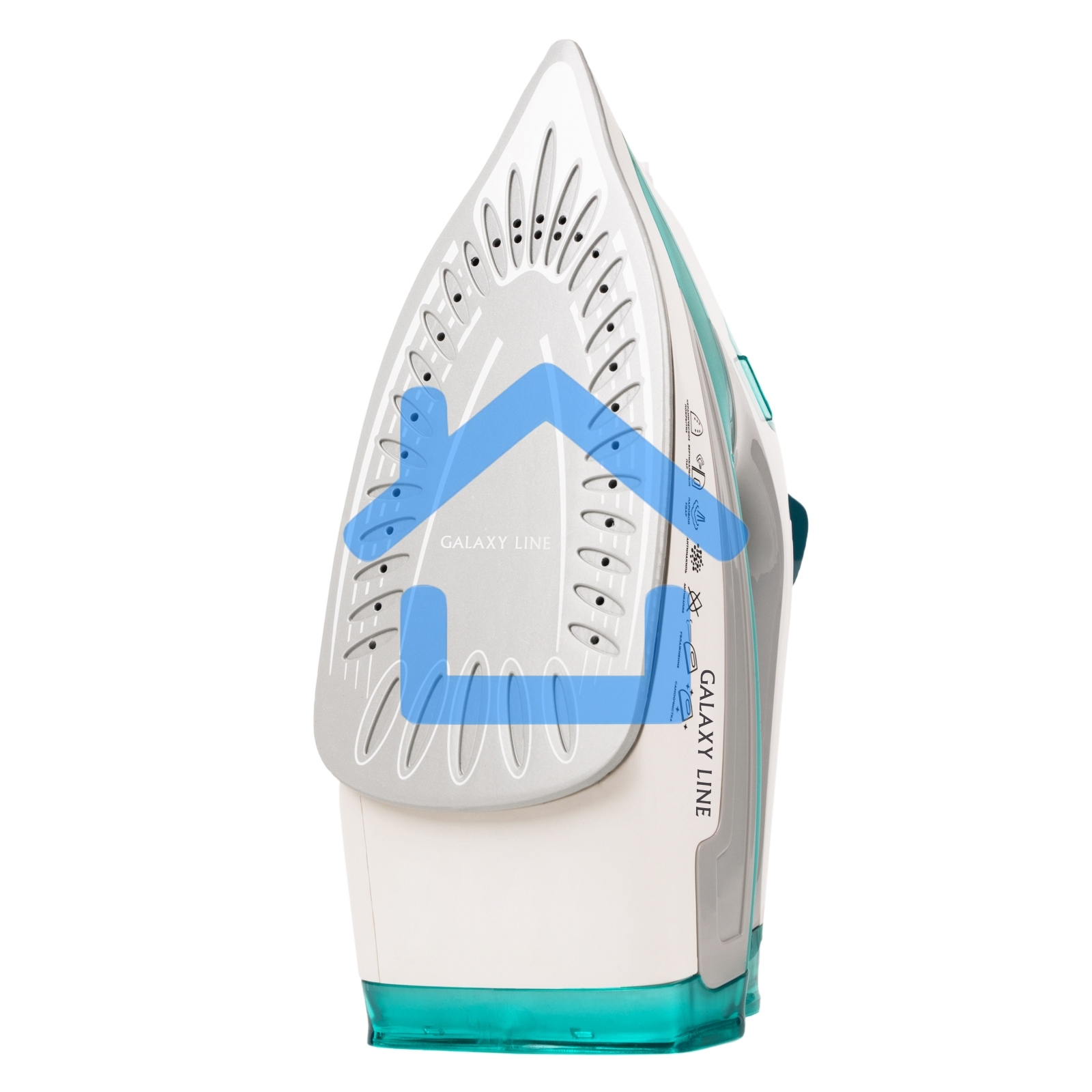 Утюг Galaxy Line GL 6127, бирюзовый, паровой, 2200 Вт, постоянный пар 50 г/мин, паровой удар 170 г/мин, функции: самоочистка, антикапля, антинакипь, функция увлажнения, вертикальное отпаривание, защита от перегрева, индикатор нагрева, керамическое покрыти