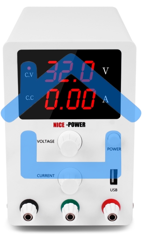 Компактный импульсный блок питания Nice Power 0-30V 0-10А