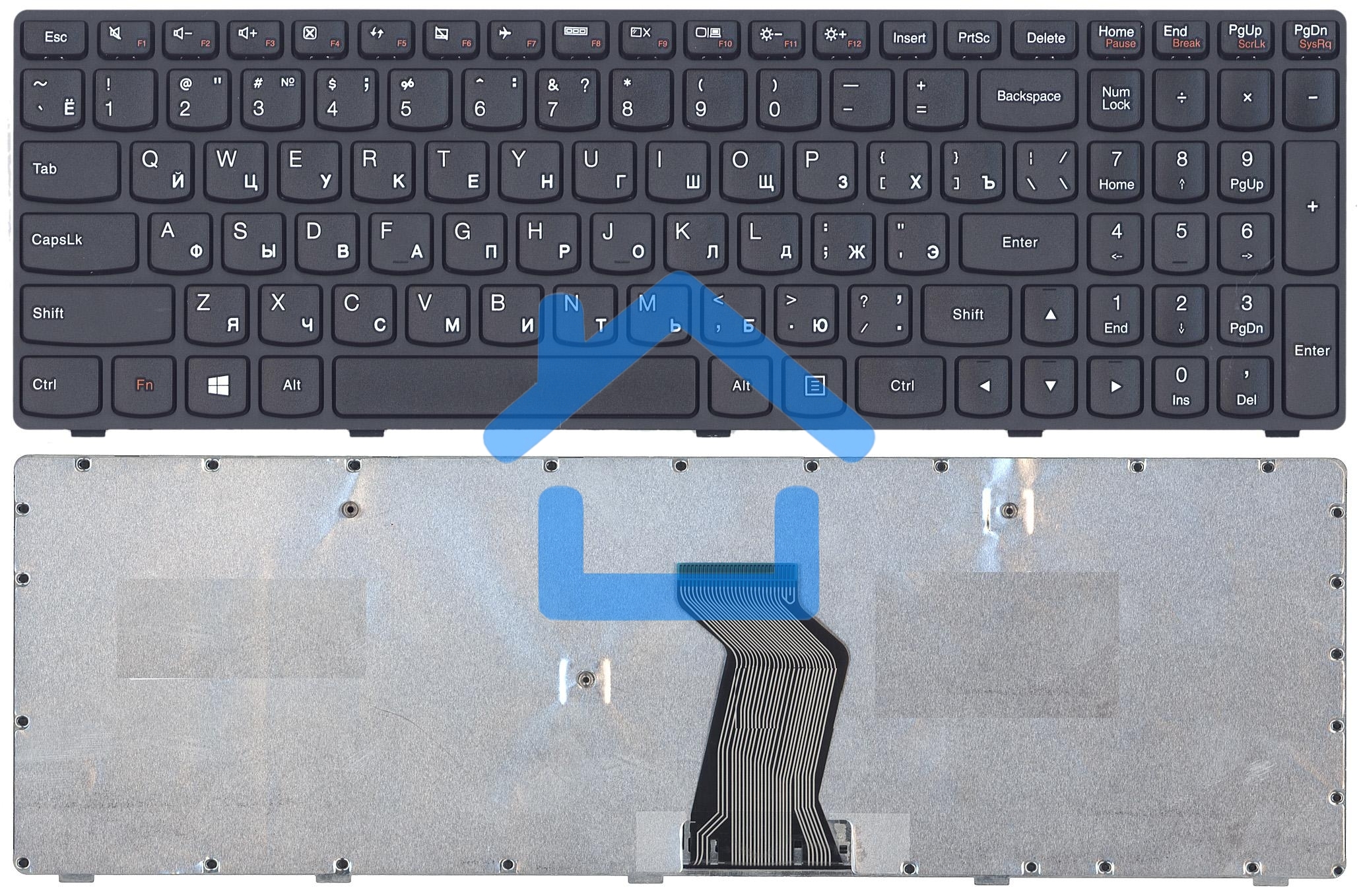 Клавиатура для ноутбука Lenovo G500 G505 G505A G510 G700 G700A G710 черная с черной рамкой