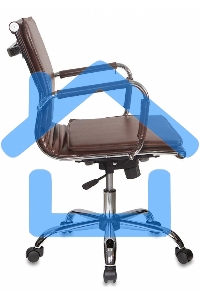 Кресло руководителя Бюрократ CH-993-Low/Brown коричневый, низкая спинка, искусственная кожа, крестовина хромированная