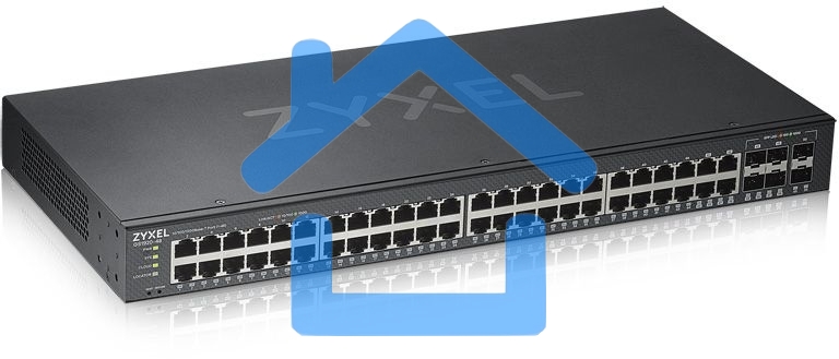 Коммутатор ZYXEL GS1920-48v2 Hybrid Smart switch Zyxel Nebula Flex, 44xGE, 4xCombo (SFP/RJ-45), 2xSFP, Standalone / cloud management