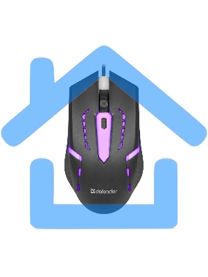 Мышь проводная Defender Hit MB-601 черный, 1200 dpi, USB, кнопки - 4