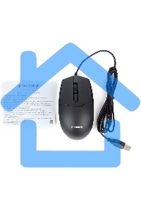 Мышь проводная Gembird MOP-430 черный, 1600 dpi, USB, кнопки - 4