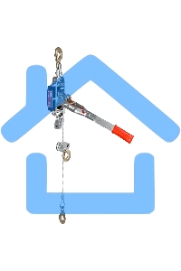 Лебедка рычажная Matrix тяга - 4 т, подъем 1.6 т, двойное храповое колесо