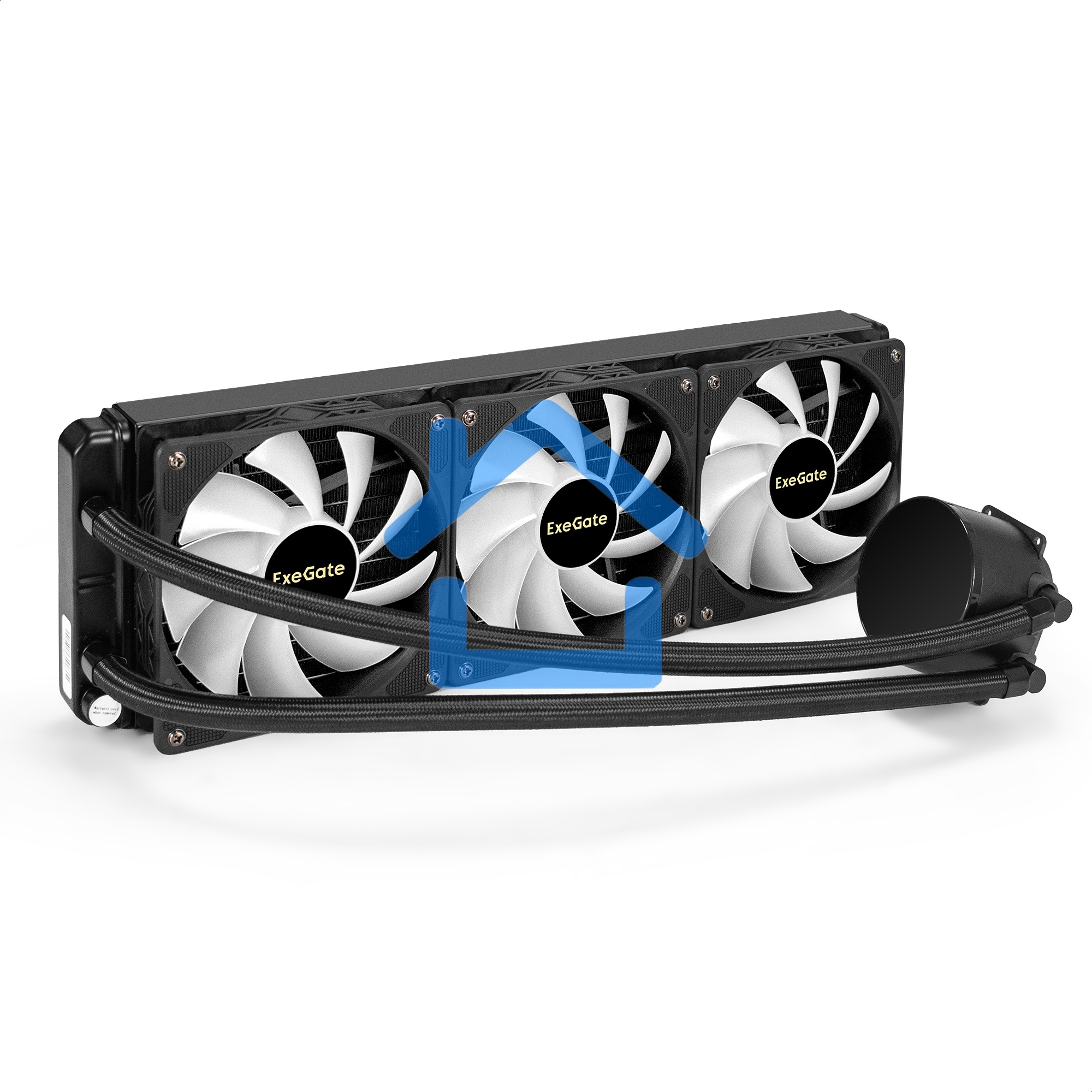 Система водяного охлаждения ExeGate BlackWater-360.PWM.RGb черный, 120 мм, алюминий/медь, 2000 об/мин, 37 дБ, 4 pin, 280 Вт