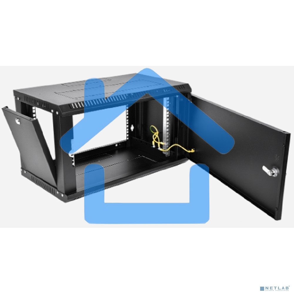 Шкаф телекоммуникационный настенный разборный ЦМО ЭКОНОМ 9U (600 x 350) дверь металл, черный (ШРН-Э-9.350.1-9005)