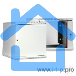 Шкаф настенный ЦМО ШРН-Э-12.500.1 12U 600x520мм пер.дв.стал.лист несъемные бок.пан. серый