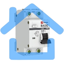 Выключатель автоматический дифференциального тока 1п+N С 20А 30мА тип АС эл. 4.5кА АД-12 Basic EKF DA12-20-30-bas