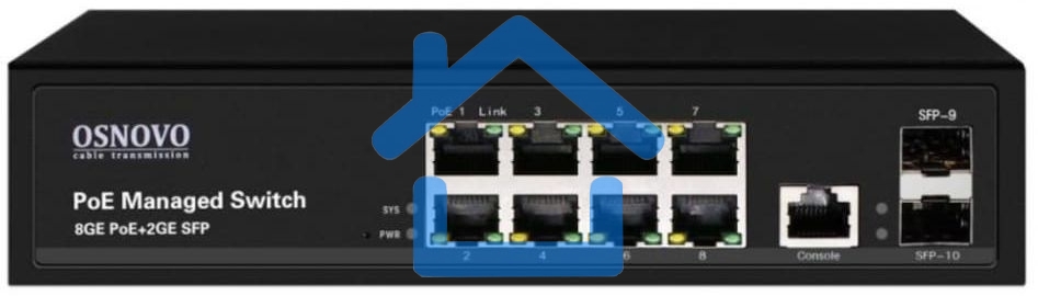 Коммутатор Osnovo SW-80802/L(150W) 8G 2SFP 8PoE+ 150W управляемый