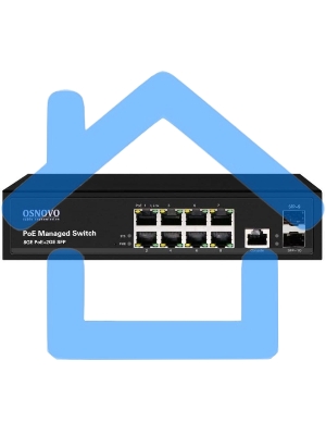 Коммутатор Osnovo SW-80802/L(150W) 8G 2SFP 8PoE+ 150W управляемый