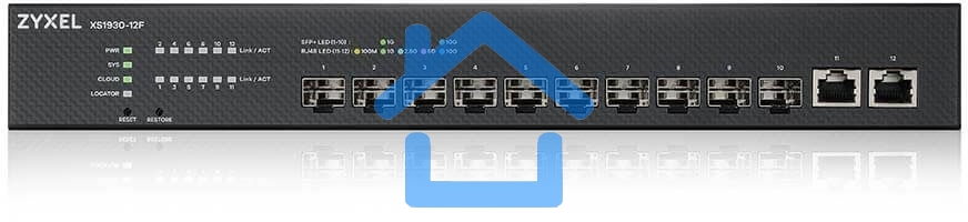 Гибридный мультигигабитный Smart L2+ коммутатор Zyxel NebulaFlex XS1930-12F, rack 19
