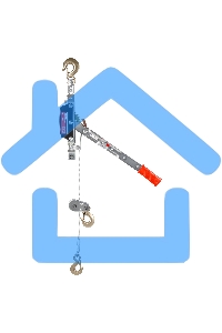 Лебедка рычажная Matrix тяга - 4 т, подъем 1.6 т, двойное храповое колесо