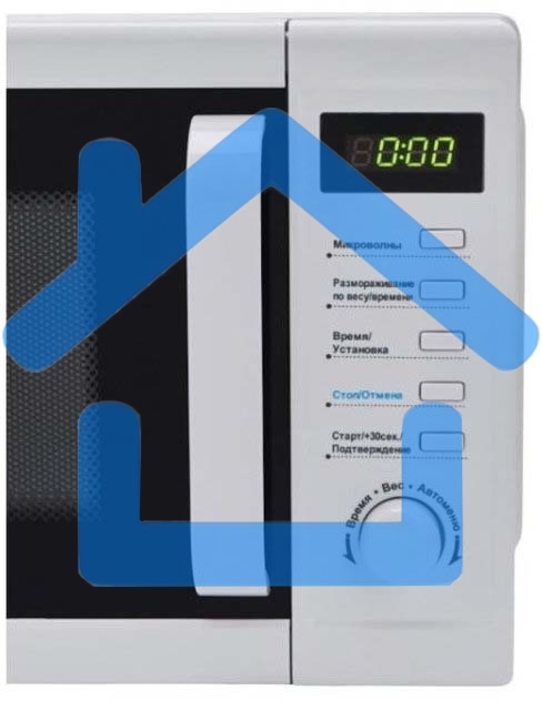 Микроволновая печь Midea AM820CUK-W белый, 20 л, 800 Вт, переключатели - поворотный механизм/кнопки