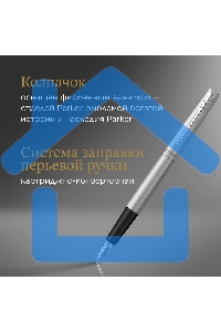 Набор ручек Parker Jotter Core FK61 (CW2093258) Stainless Steel CT сталь нержавеющая, подарочная коробка ручка перьевая, ручка шариковая