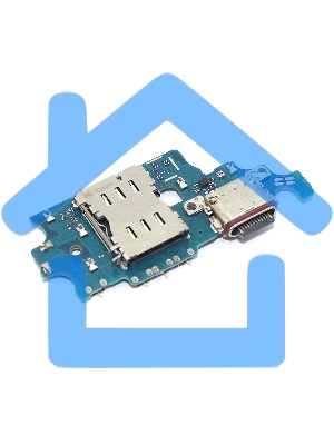 Нижняя плата (шлейф) с разъемом зарядки, разъемом SIM и микрофоном для Samsung Galaxy S21 Plus G996