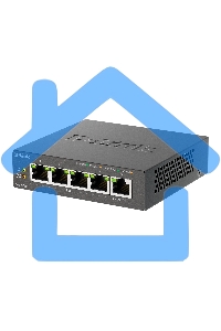 Неуправляемый коммутатор D-Link DGS-1005P/B3A с 5 портами 10/100/1000Base-T (4 порта PoE 802.3af/at, PoE-бюджет 60 Вт)