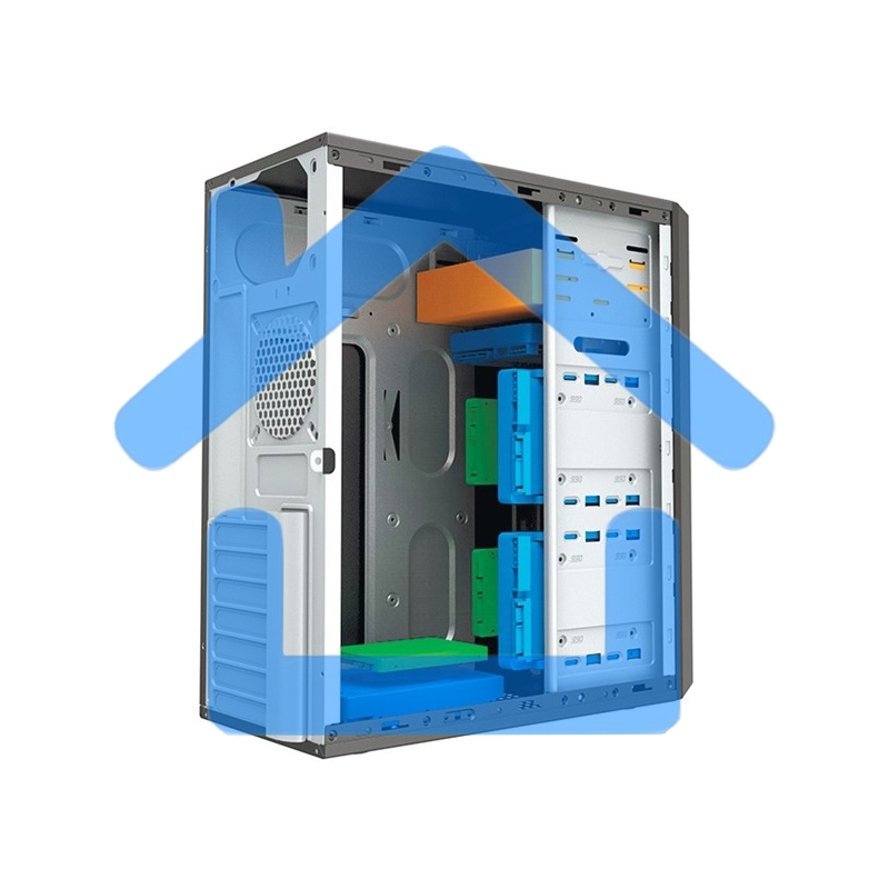 Компьютерный корпус без блока питания Foxline FL-302, ATX, 2x5.25EXT, 1x3.5EXT, 4x3.5INT, 2xUSB 2.0, HDA, w/o FAN, w/o PSU, NO pwr cord