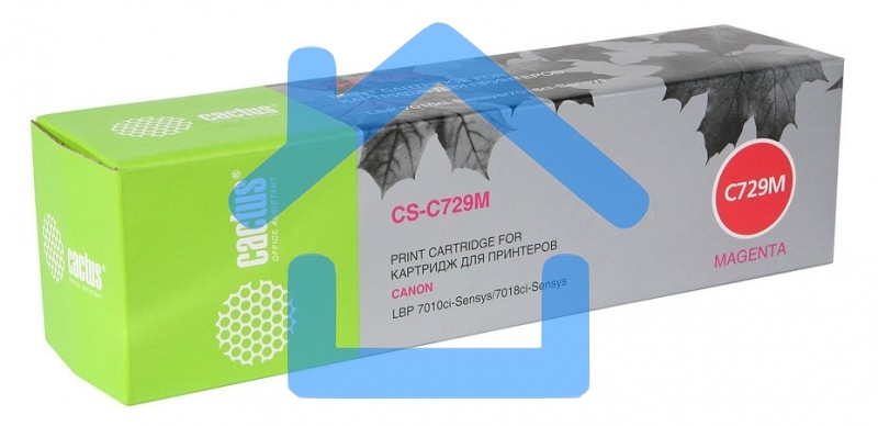 Картридж Cactus CS-C729M пурпурный (1000 стр.) для принтеров Canon i-SENSYS LBP7010C/ LBP7018C