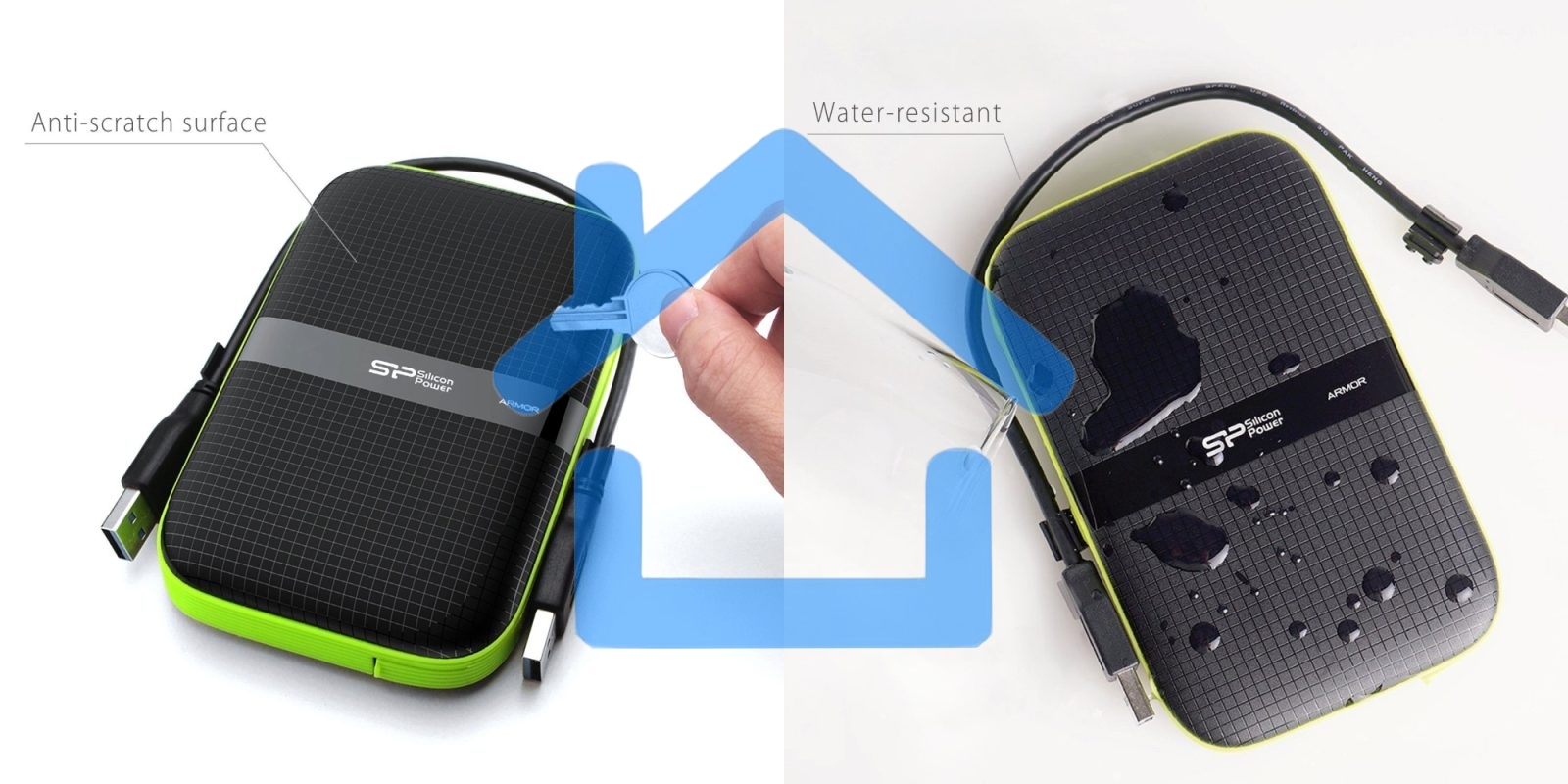 Внешний жесткий диск Silicon Power USB 3.0 2Tb A60 SP020TBPHDA60S3K Armor 2.5