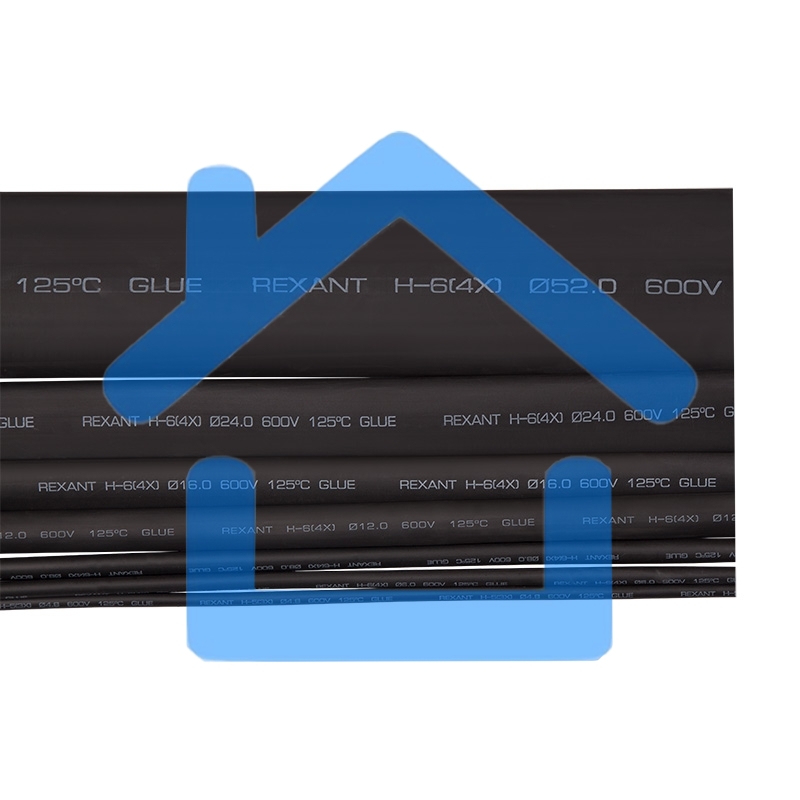 Термоусаживаемая трубка клеевая Rexant 24,0/6,0 мм, (4:1) черная, упаковка 20 шт. по 1 м