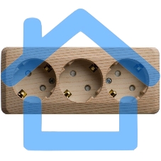 Розетка 3-м ОП Этюд 16А 250В защ. шторки с заземл. сосна SchE PA16-012D