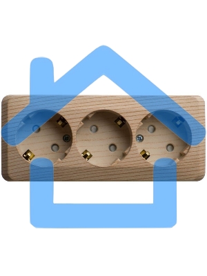 Розетка 3-м ОП Этюд 16А 250В защ. шторки с заземл. сосна SchE PA16-012D