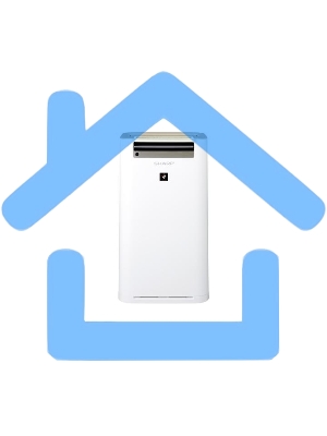 Увлажнитель Sharp KC-G61RW естественное увлажнение емкость: 3 л обслуживаемая площадь 50 кв.м ионизация воздуха регулировка скорости работы работа от сети