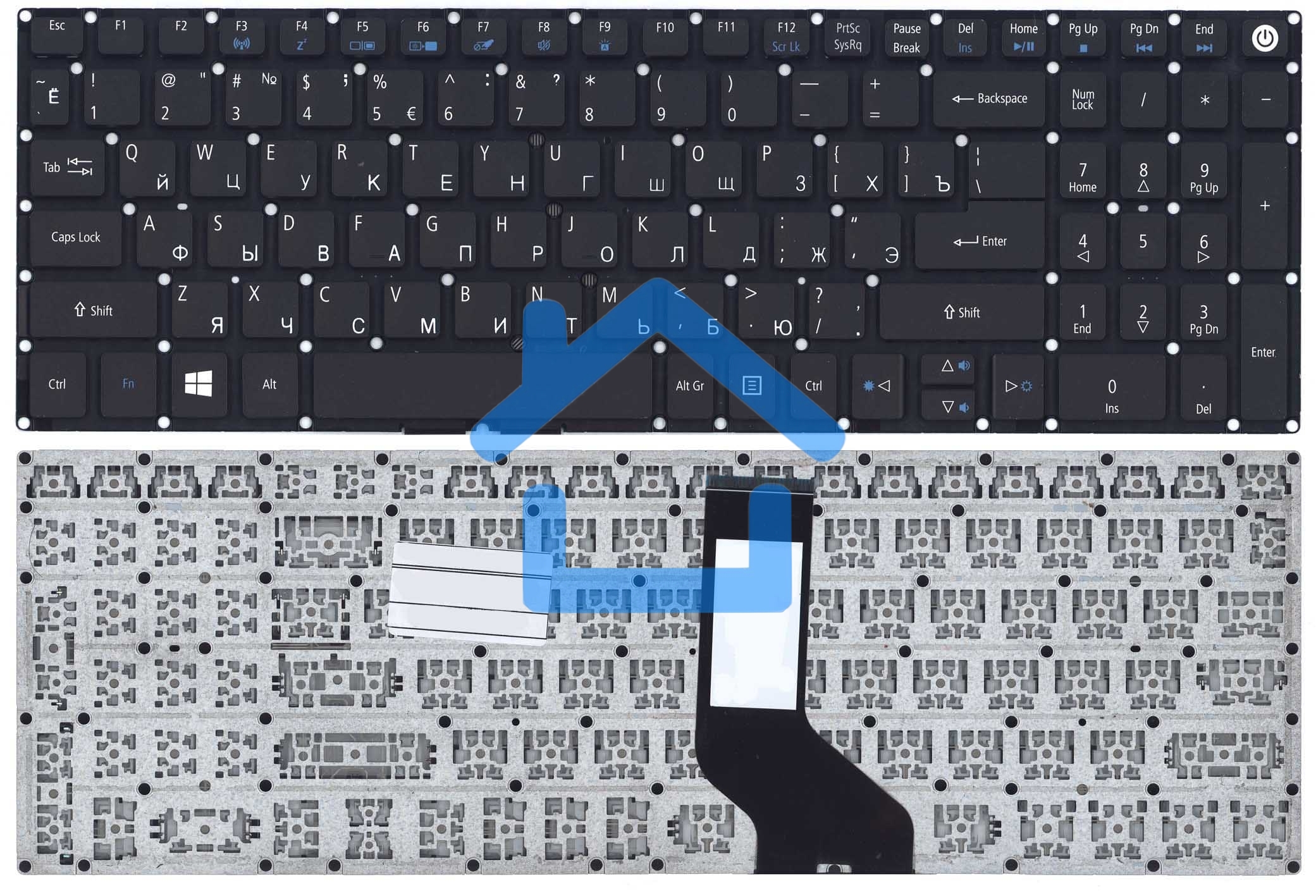 Клавиатура для ноутбука Acer Aspire E5-573 / Nitro VN7-572G VN7-592G черная