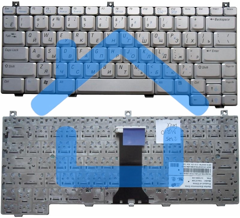 Клавиатура для ноутбука Dell XPS M1210 серебристая