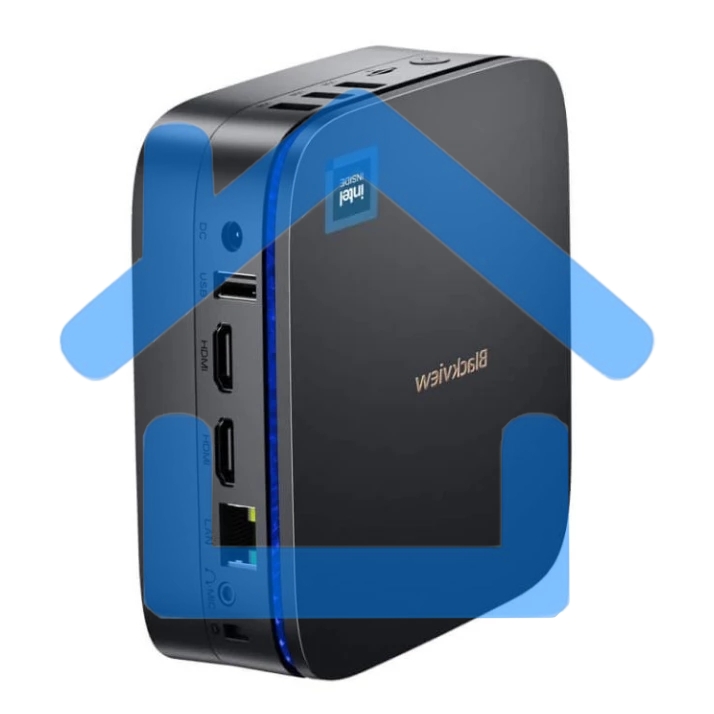 Мини ПК Blackview MP60 (Intel N5095) 16+512Gb, WIFI a/b/g/n/ac, Bluetooth 4.2, Win11 Pro, USB3.0, HDMI 1.4b Type A *2, RJ45*1, 5.5/2.1mm DC Jack *1, 3.5mm Phone Jack*1, Colour: Black