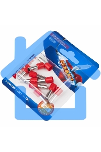 Наконечник штыревой втулочный Rexant изолированный, F-12мм, 10 мм², НШВи 10-12 / E10-12, красный, в упак. 10 шт.