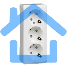 Розетка 3-м ОП Этюд 16А 250В защ. шторки с заземл. белый SchE PA16-012B