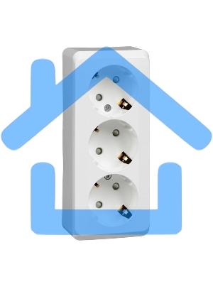 Розетка 3-м ОП Этюд 16А 250В защ. шторки с заземл. белый SchE PA16-012B