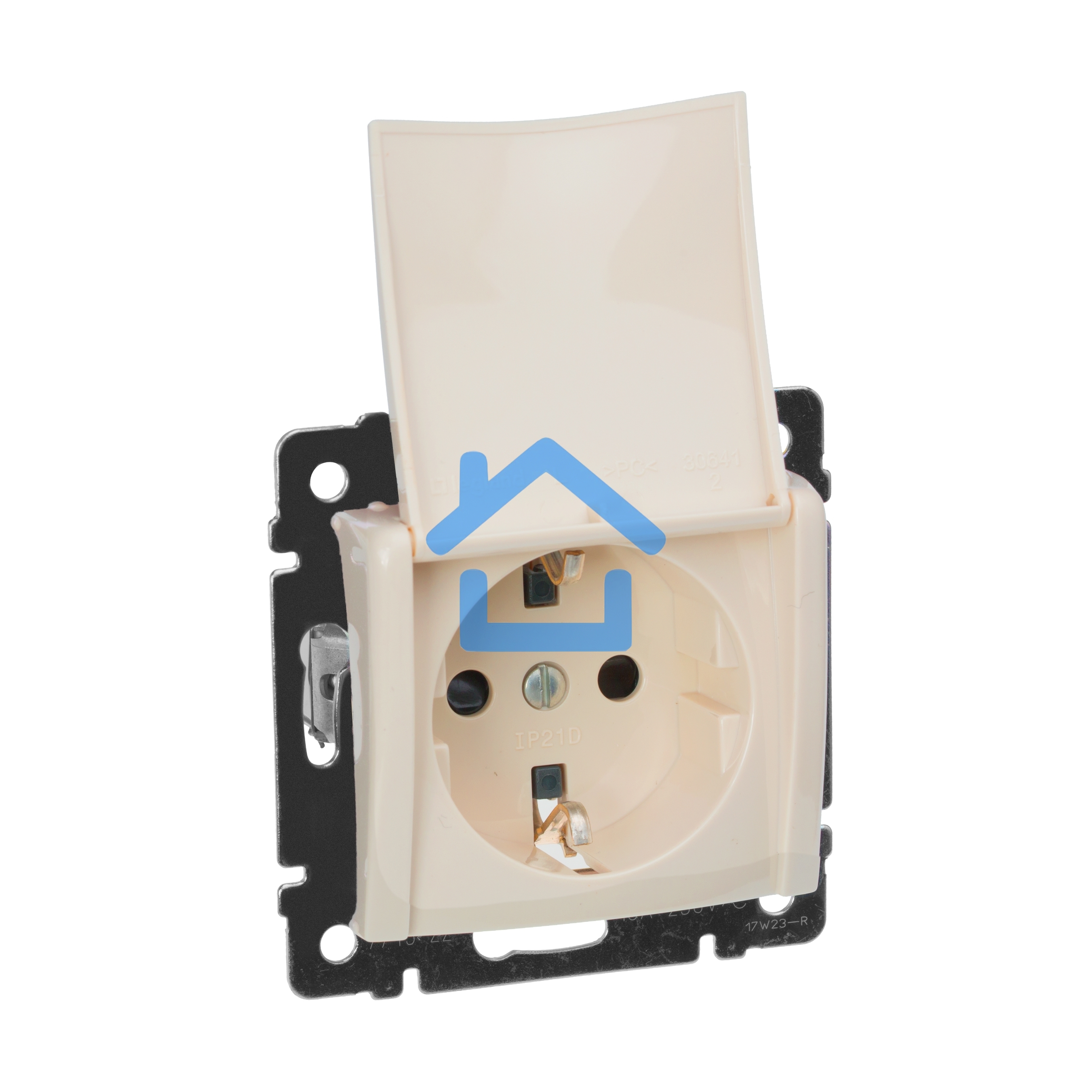 Механизм розетки 1-м СП Valena с защ. крышкой защ. шторки с заземл. сл. кость Leg 774322