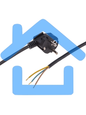 Шнур электрический с вилкой ПВС 3х0,75 мм2 5м черный Rexant