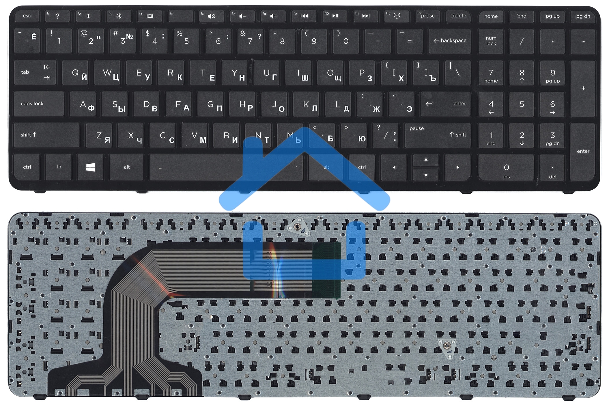 Клавиатура для ноутбука HP Pavilion 17 17-E черная с рамкой