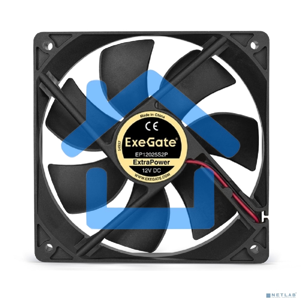 Вентилятор для корпуса ExeGate ExtraPower EP12025S2P черный, 120 мм, 1800 об/мин, 28 дБ, 2 pin