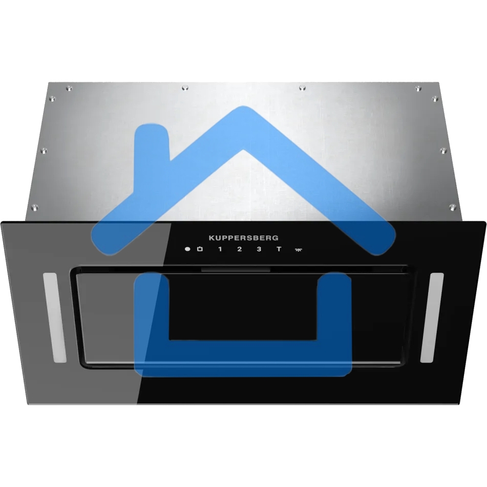 Встраиваемая вытяжка Kuppersberg, 52 см, мощность рециркуляции 650 м3/ч, мощность отвода 1300 м3/ч, сенсорное управление, таймер, турборежим, угольный фильтр KF-ES (доп. Опция), уровень шума 46 дБ, черный