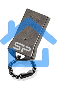 Флешка USB R/W Silicon Power 8 Gb Touch T01 SP008 Gb,UF2T01V1K USB 2.0 черный/серебристый