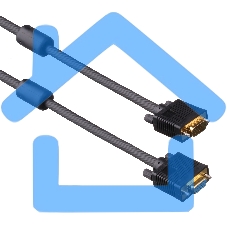 Удлинитель монитор - SVGA card (15M -15F) 1.8м 2 фильтра ExeGate позол. разъемы, экран