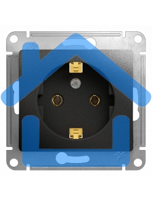 Механизм розетки 1-м Glossa 16А с заземл. антрацит SchE GSL000743