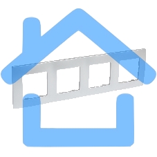 Рамка 4 поста, алюминий ETIKA 