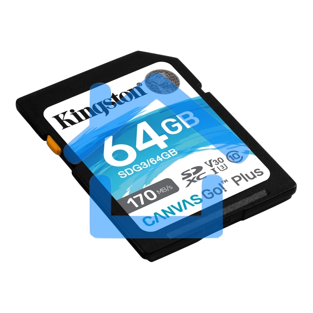 Флеш карта Kingston 64GB SDXC Canvas Go Plus 170R C10 UHS-I U3 V30 EAN: 740617301397