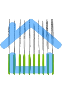 Набор надфилей алмазных, 140х50х3, 10 шт. Сибртех
