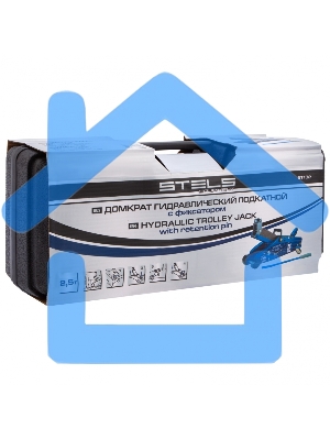 Домкрат STELS 51132гидравлический подкатной с фиксатором 2.5 т safety pin 140-385мм в кейсе