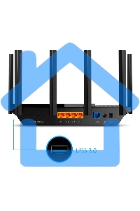 Роутер TP-Link Archer AX73 AX5400 Dual Band Wireless Gigabit Router, 1.5 GHz Tri-Core CPU, 1 GE WAN + 4 GE LAN ports, 1× USB 3.0 Port, support 1024-QAM, OFDMA, MU-MIMO, Airtime Fairness, Beamforming, 160MHz Channel Width, come with HomeShieldTM, support R