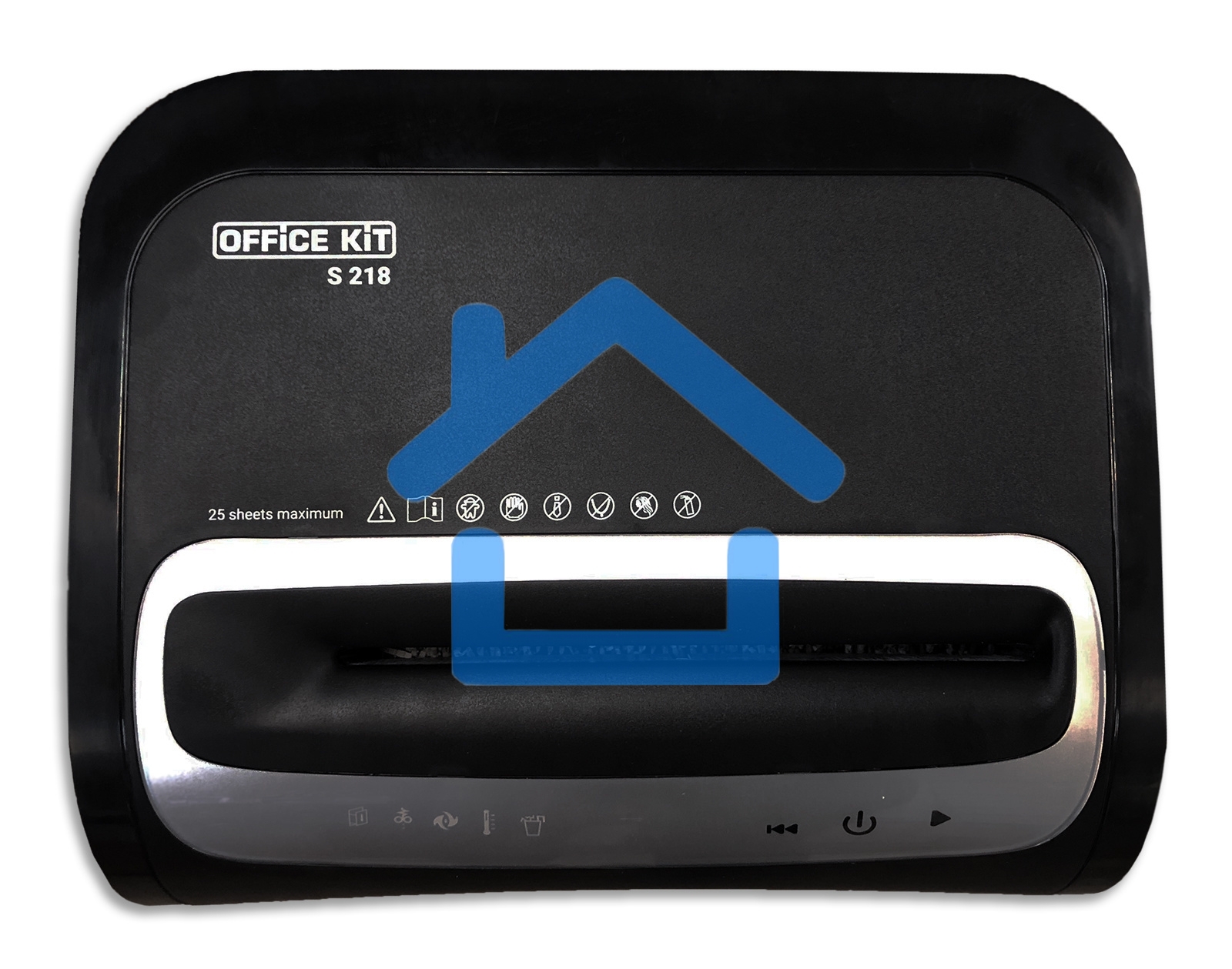 Шредер Office Kit S218 (1,9x13) черный (секр.P-5)/фрагменты/22лист./30лтр./скрепки/скобы/пл.карты/CD