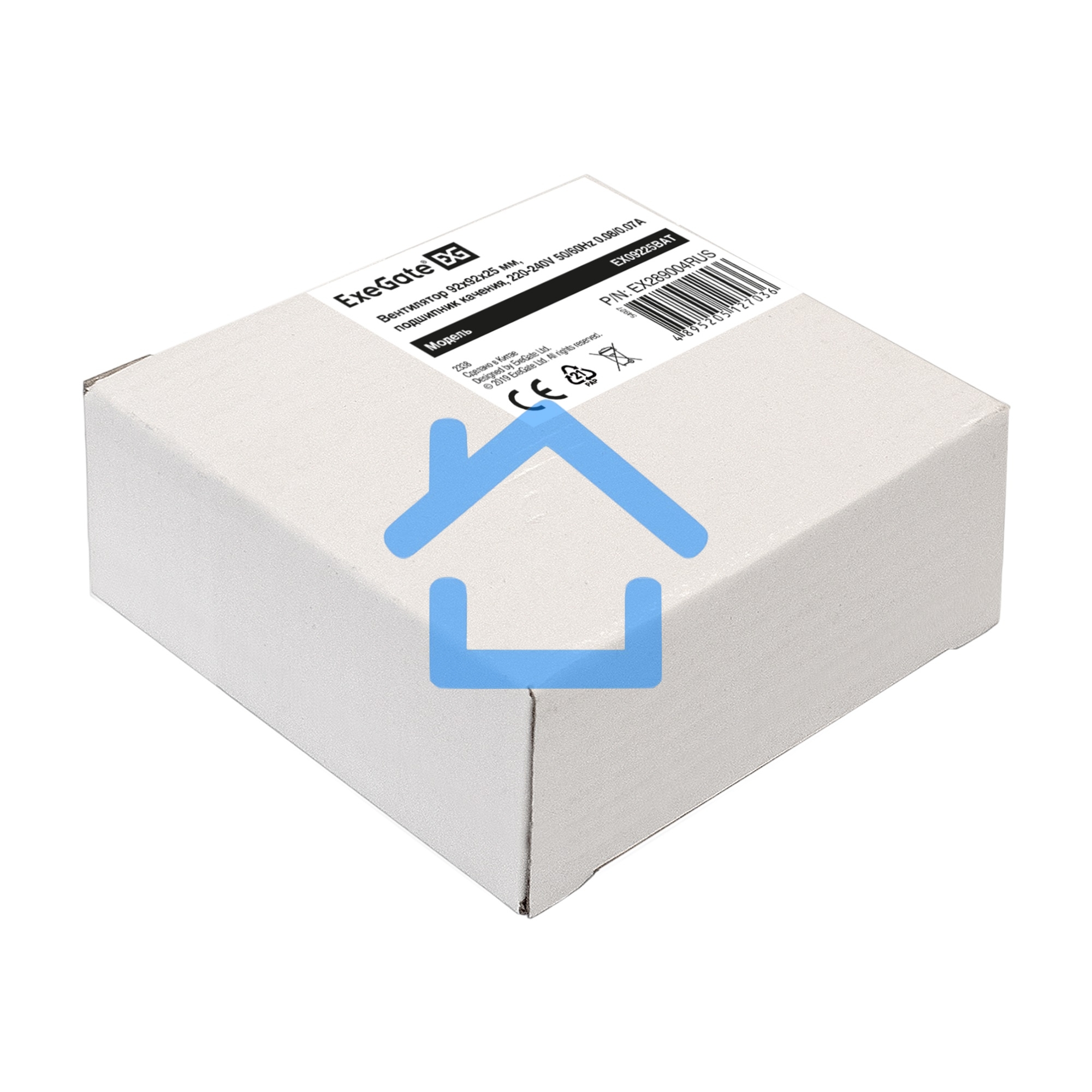 Вентилятор для корпуса ExeGate EX09225BAT черный, 92 мм, 2500 об/мин, 32 дБ