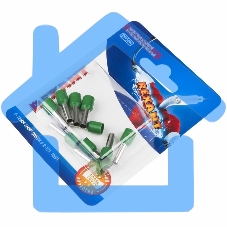 Наконечник штыревой втулочный Rexant изолированный, F-12 мм, 6 мм², НШВи 6.0-12 / Е 6,0-12 / E6012, зеленый, в упак. 10 шт.